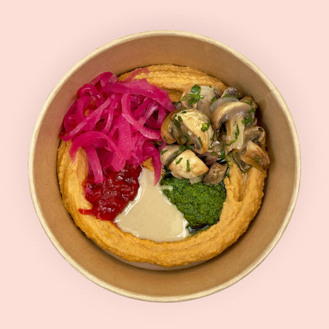 Хумус купа с мариновани гъби